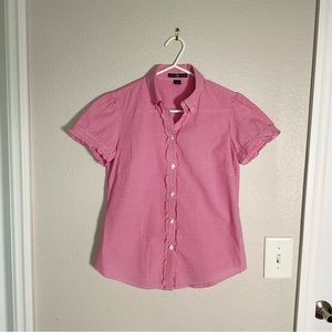 Gingham button down blouse